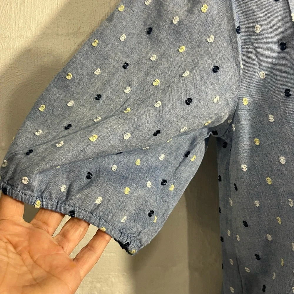 LOFT CLIP CHAMBRAY TIERED SWING DRESS NEW WITH TAG (a310) - Picture 9 of 14
